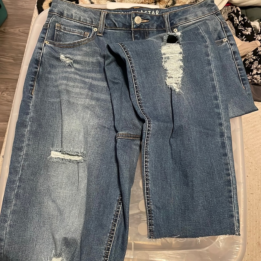 Distressed jeans